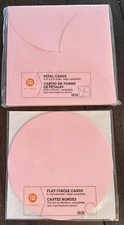 Staples Set Of 10 Pink 6” Circle cards with Petal Envelopes