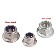 Flange Nut Nylon-Insert Locknuts Hex Nuts M3M4M5M6M8 Zinc/Ni-plated Steel Metric