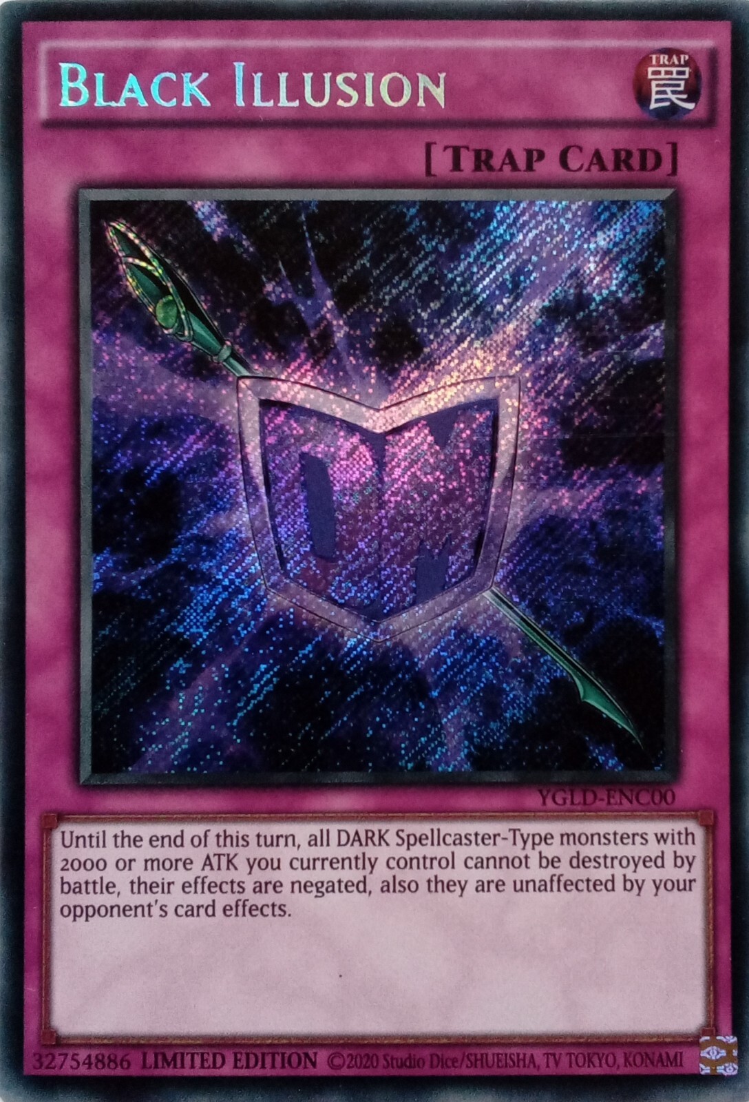 YGLD-ENC00 Black Illusion Secret Rare Limited Edition YuGiOh Card