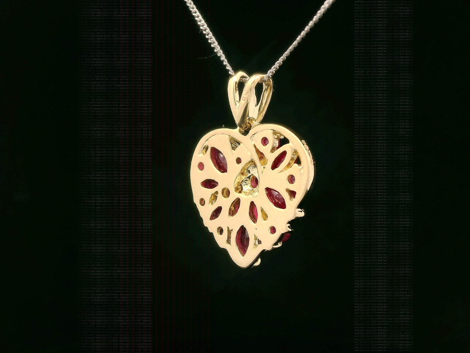 9ct Yellow Gold & Ruby Heart Shaped Ruby Pendant - image 6