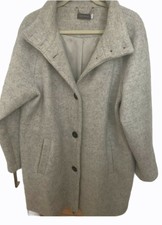 Mint Velvet Grey Wool Blend Funnel Neck Coat Size 16 Hardly Worn Rrp£189