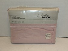 Vintage JCPenney Martex Smooth Touch King Flat Sheet 180tc Made In USA Pink