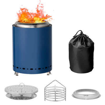 Stainless Steel Smokeless Bonfire Wood Burning Fire Pit with Removable Ash Pan 1