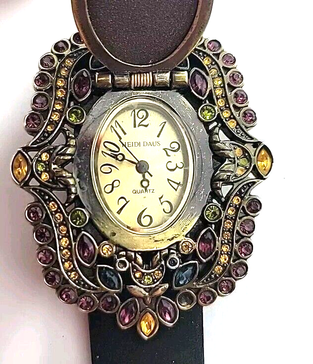 Heidi Daus Black Suede Purple Green Crystal Women display picture 1