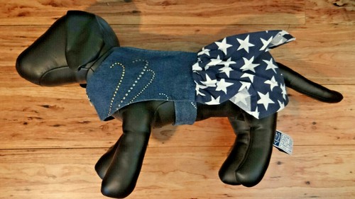 Abito Hankie Bark Avenue Originale Patriottico Denim Con Stella - Taglia S - Foto 3 di 12