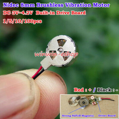 Mini 8mm Vibration Brushless Motor Pager Cell Phone Mobile Coin Flat Vibrating 