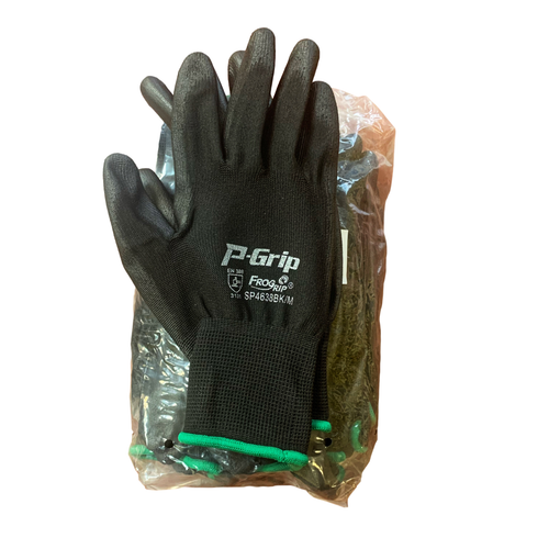 P-Grip ultradünne schwarze Arbeitshandschuhe Polyurethan Handfläche beschichtet Nylonschale 24 Paar - Bild 3 von 17
