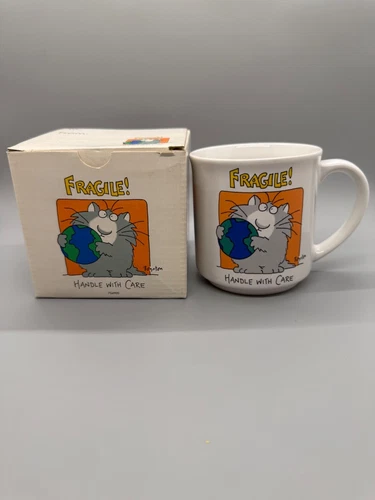 Vintage Sandra Boynton Cats "Fragile " Coffee Mug w/Box