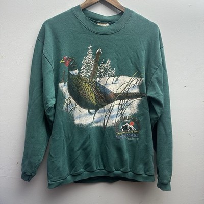 Vintage Green National Wildlife Federation Crewneck Sweatshirt Pheasant Size L