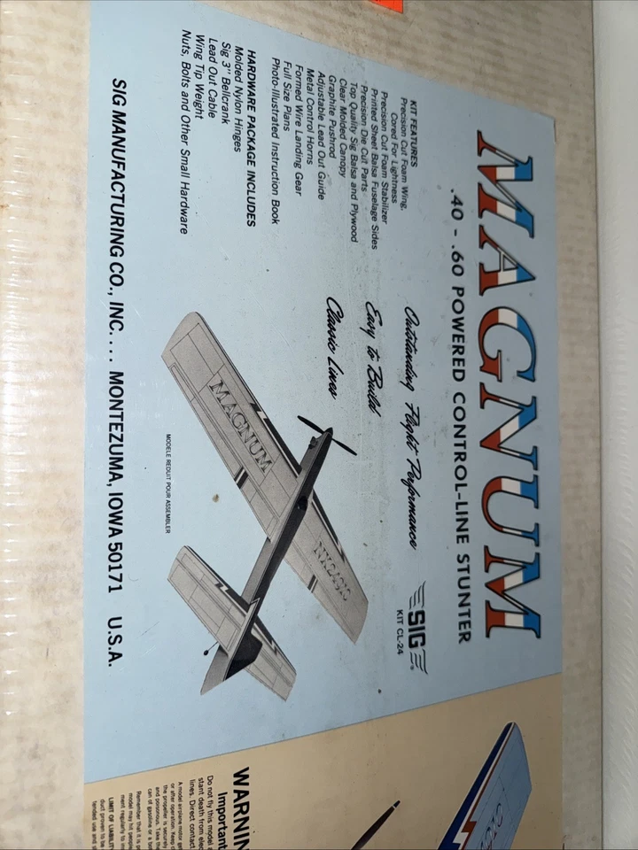 Rare SIG Magnum .40-.60 Powered Control-line Stunter r/c kit Cl-24 - Image 2 of 4