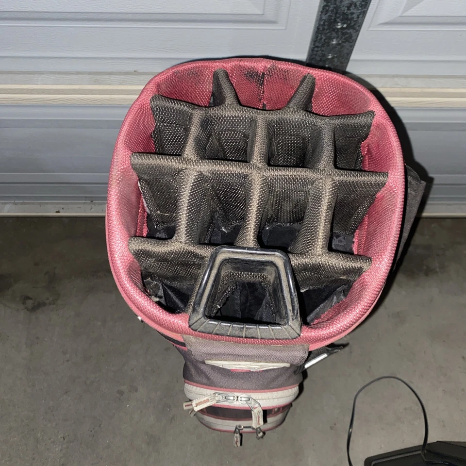 Vintage Ping Faith Golf Cart Bag 14 Way Divider Ladies Black And Red As Pictured - Image 2 of 4