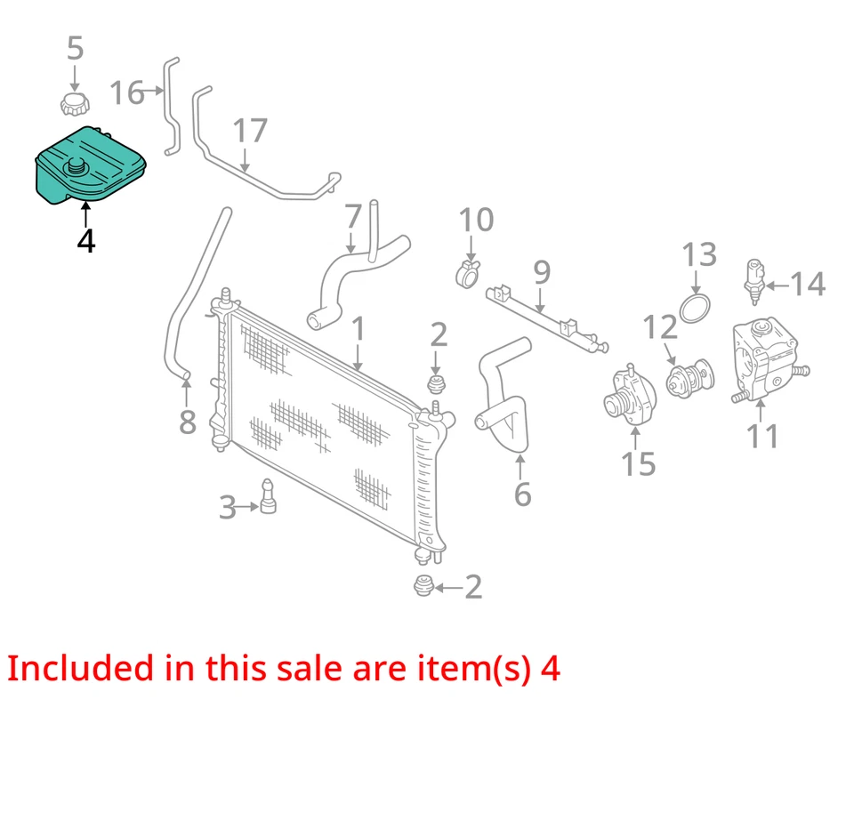 Ford Focus 2006 Coolant Reservoir 5S4Z 8A080-AA 0671 - Image 3 of 4
