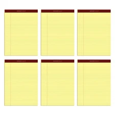 Legal Pads, 6 Pack, Premium Docket Gold, Narrow Ruled, 50 Sheets, Made in USA