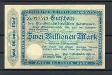 2 Billionen Mark Notgeld / Reichsbahndirektion Hannover .................2/31264