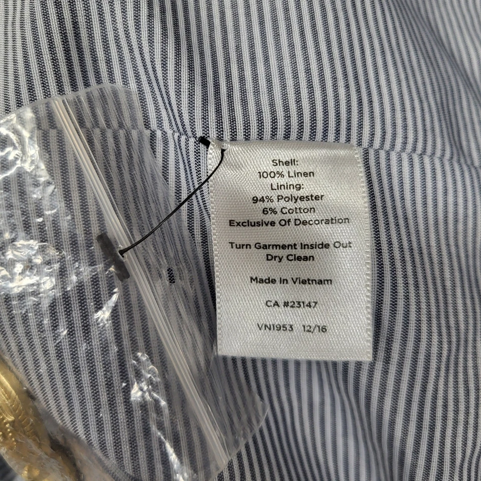 Talbots Women Blazer 20 Navy Linen Button Piping Long Sleeve Business - Image 4 of 4