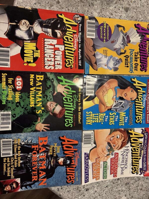 Disney Adventures Magazine Lot 1994-1996 Issues Power Rangers Batman Pocahontas