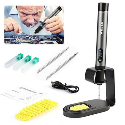 Professional Cordless Soldering Iron Kit with LCD Display 7S Fast Heating Por...