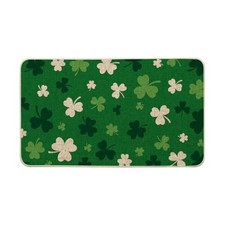 Cute Shamrock St. Patrick's Day Doormat, Home Decor Low 17" x 29" Green