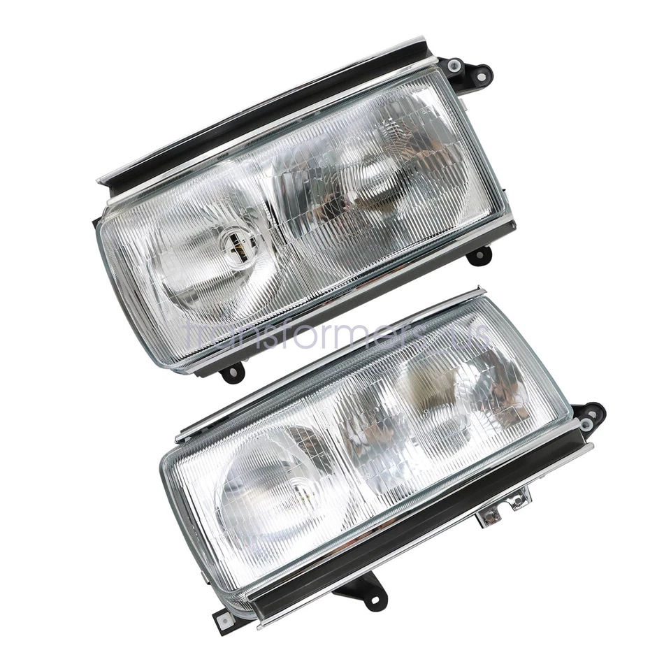 Par de faros cristalinos para Toyota Land Cruiser 1991-1997 FJ80 LC80 Foto 3 de 4