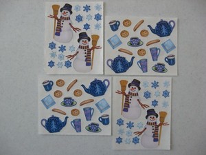 Vintage Creative Memories Winter Stickers . Snowmen, Hot Cocoa, Biscotti, etc