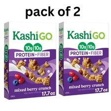 Kashi GO Cereal, 10g Protein, 10g Fiber, Mixed Berry Crunch, 17.7oz (2 pk)