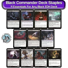 BLACK Commander Deck Staples Pack MTG Bundle EDH Kit Magic Draw Ramp Interaction