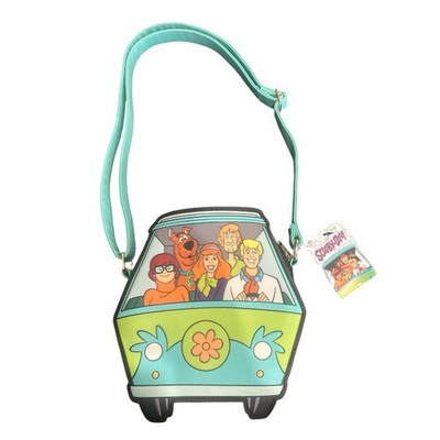 Bioworld Scooby-Doo Mystery Machine Crossbody Bag Lime Green/Turquoise/Orange 