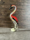 Vintage Hand Blown 3 Lbs Art Glass Crane Flamingo Bird Figurine Murano Style 11”