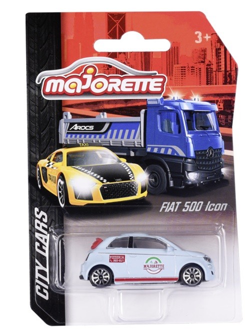 Majorette 212057500 - City Cars - Fiat 500 Icon - Pizzeria Majorette - New