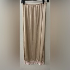 Vintage House of David Slip Skirt Champagne Lace Hem Small