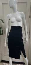 bebe VINTAGE NWOT Black High Rise Stretch Viscose Knit Bodycon Skirt Sz 6