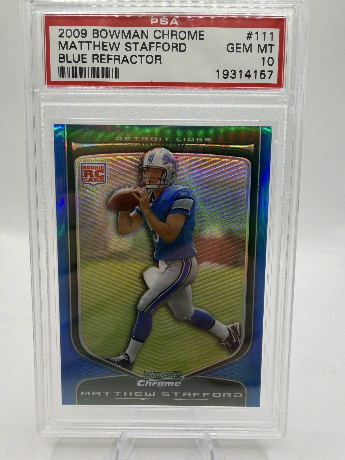 Matthew Stafford Bowman Chrome #111 Blue Refractor