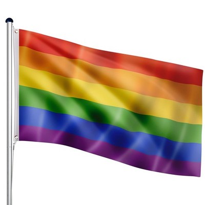 FLAGMASTER  Aluminium Fahnenmast Regenbogen 6,50 Meter Rainbow