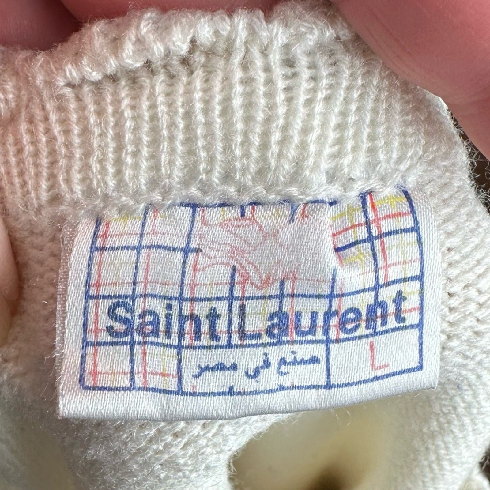 Maglione vintage Saint Laurent floreale acrilico taglia grande