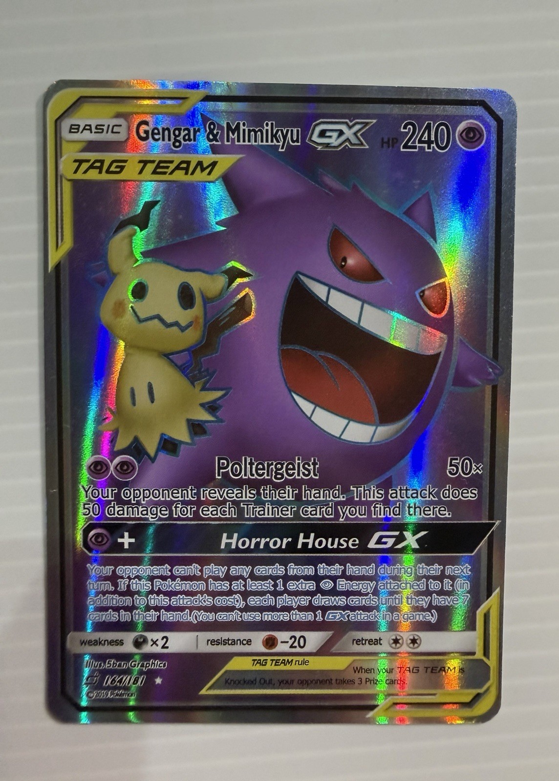 The Pokémon Company Gengar & Mimikyu GX 164/181 Team Up Full UR Art Holo EN 2019