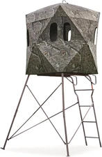 6 Ft Tripod Hunting Tower Blind 2-Man Stand Elevated, Hunting Gear Equipment 4x4