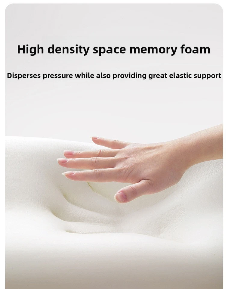Ergonomic Memory Foam Pillow for Couples Happy Sleep Office Travel Nap - Image 3 of 4