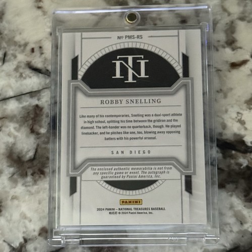 Robby Snelling 2024 Panini National Treasures RC Parche Auto Reliquia/49 SD Padres - Imagen 2 de 2