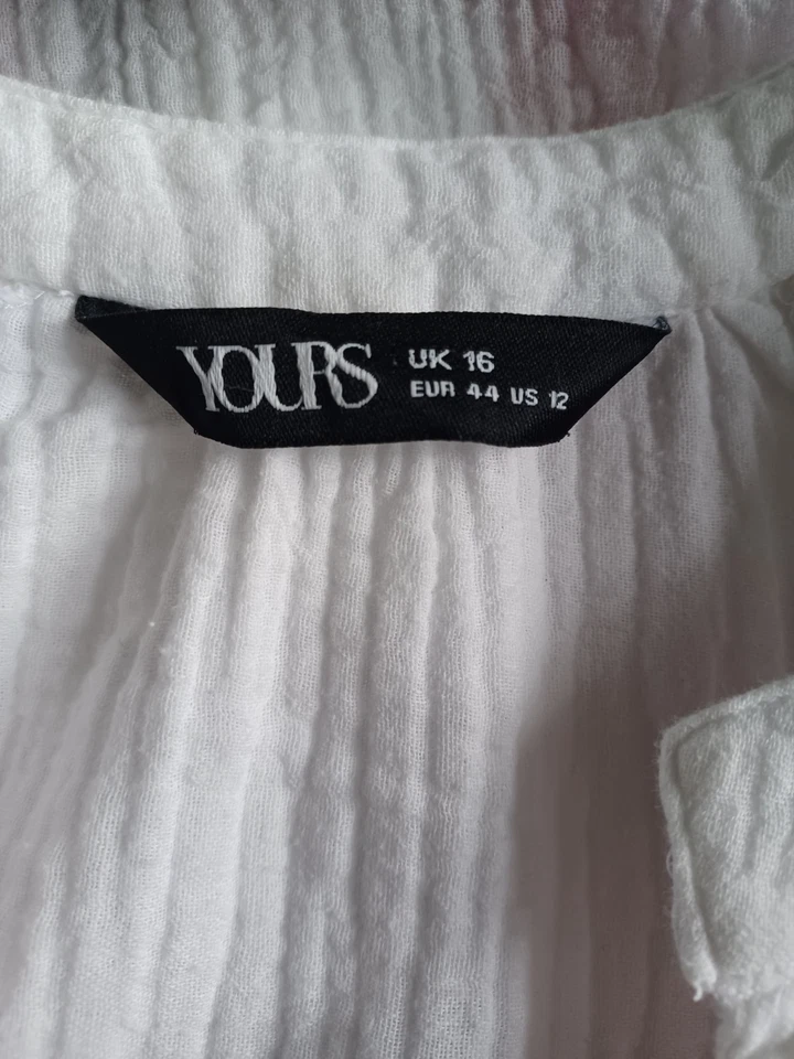 Yours Curve Ladies Plus Size Embroidered Cheesecloth Shirt UK 16 VGC - Image 4 of 4