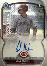 2023 BOWMAN CHROME CHROME PROSPECT AUTOGRAPHS#CPA-CH CADE HUNTER