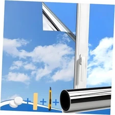 One Way Window Privacy Film Daytime Privacy Anti UV 11.8x78.7 Inches Silver