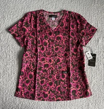 Koi Basics Scrub Top Women’s Medium Leslie Harvest Tapestry Pink Nursing Medical