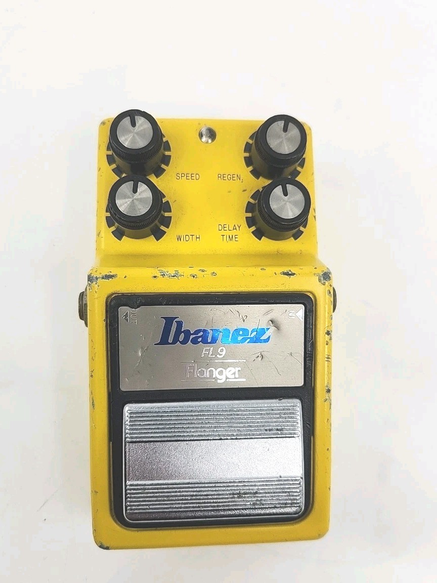 Ibanez FL9 Flanger Analog Guitar Effects Pedal Yellow MIJ Working No Bat Cover