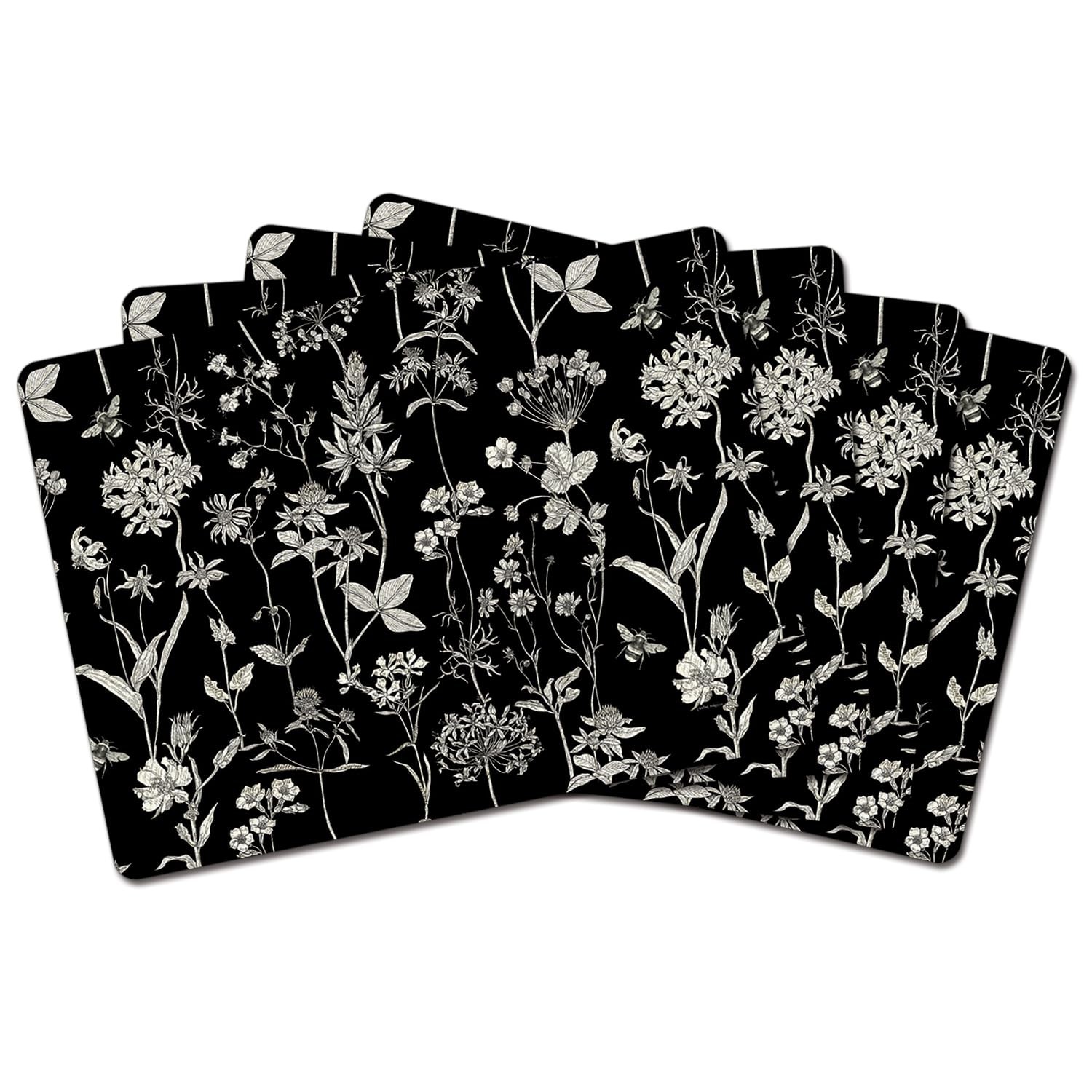 Black & White Midnight Garden Premium Decorative Hardboard T
