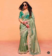 Designer Sari Bollywood Bridal Saree Blouse Indian Party Wear Pakistani Sarees