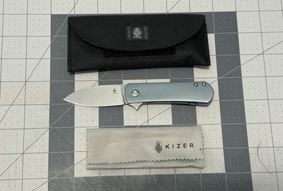 Kizer Knives Yorkie Folding Knife Blue Titanium Scales S35VN Steel