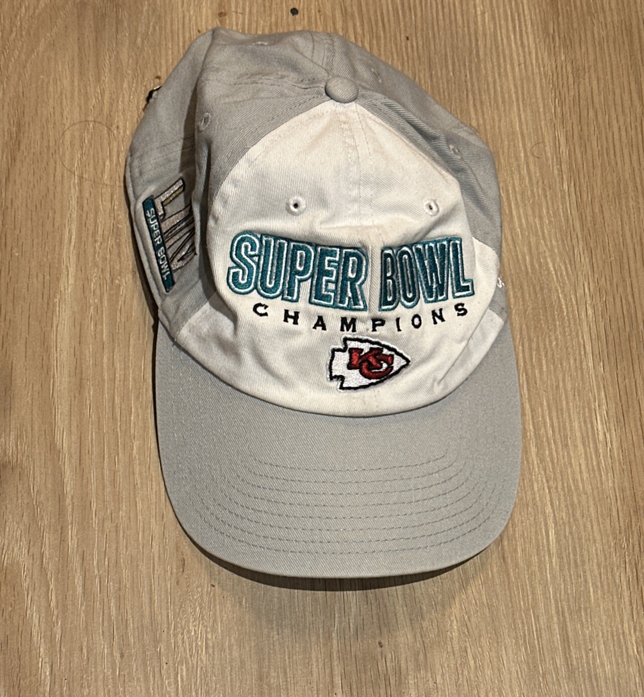 Kansas City Chiefs Super Bowl LIV Champions White Clean Up Cap for Men