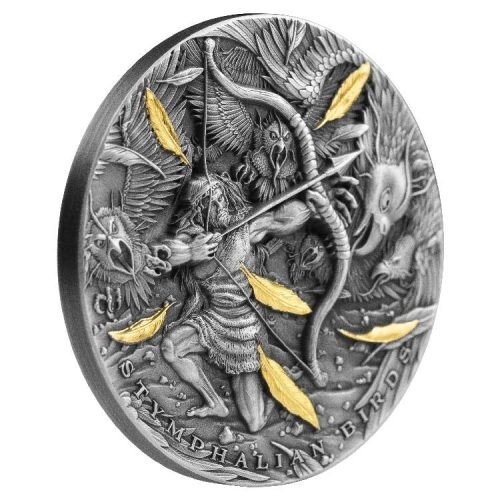 STYMPHALIAN BIRDS TWELVE LABOURS OF HERCULES 2022 2 oz Pure Silver Coin - Picture 3 of 6