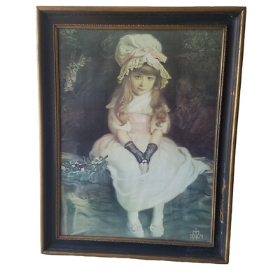 VTG Framed Print Victorian Young Girl In A Bonnet Cherry Ripe Sir John Everett