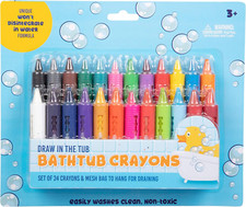 Bath Crayons Super Set - Set of 24 Draw in the Tub Colors with Bathtub Storage M